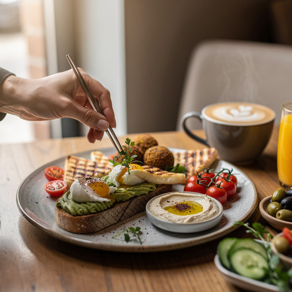 Cafe Des Amis signature breakfast and brunch menu featuring authentic Middle Eastern dishes in Sheffield
